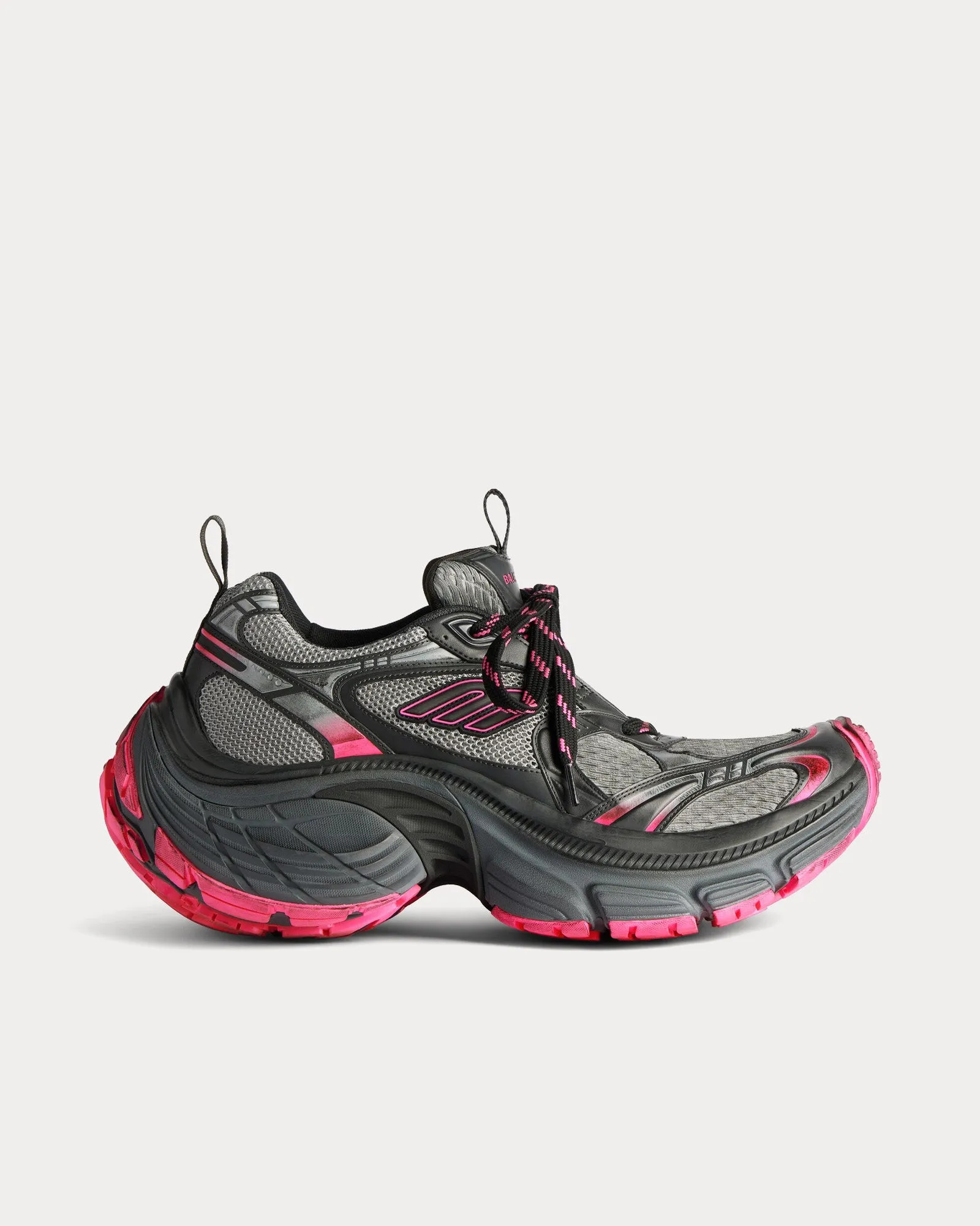 10XL Mesh, TPU & Rubber Grey / Pink / Black Low Top Sneakers