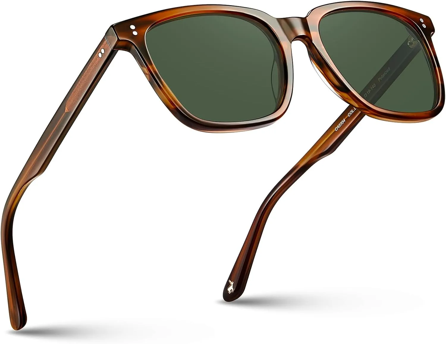 CARFIA Acetate Polarized Sunglasses for Men UV400 Protection Classic Retro Square Shades Driving Glasses