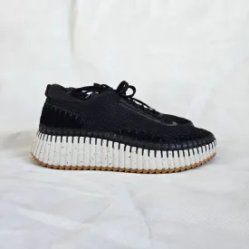 Chloè Nama embroidered suede and recycled-mesh sneakers