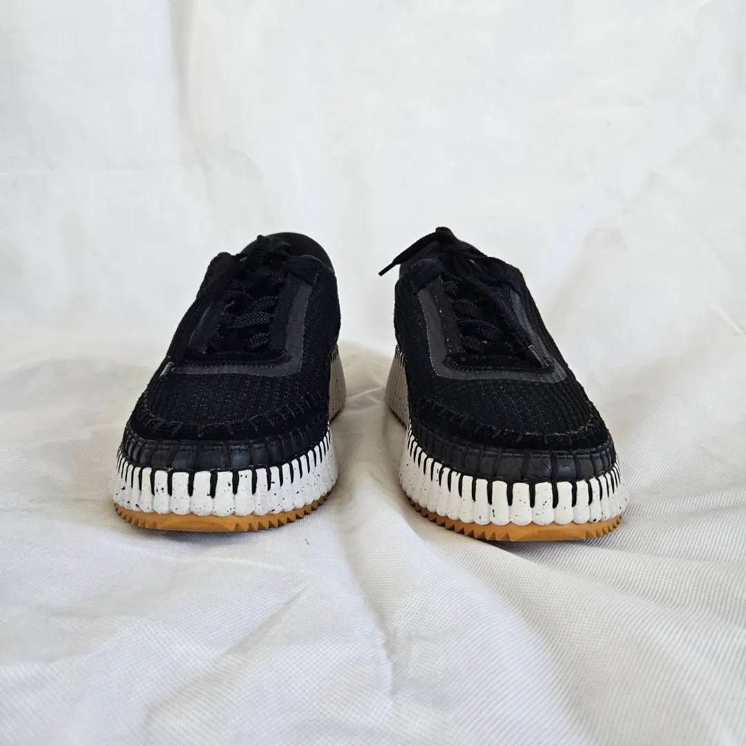 Chloè Nama embroidered suede and recycled-mesh sneakers