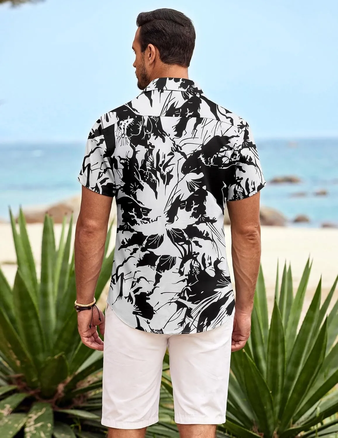 COOFANDY Mens Hawaiian Shirt Short Sleeve Button Down Shirts Tropical Summer Beach Shirts Casual Floral Aloha Shirts