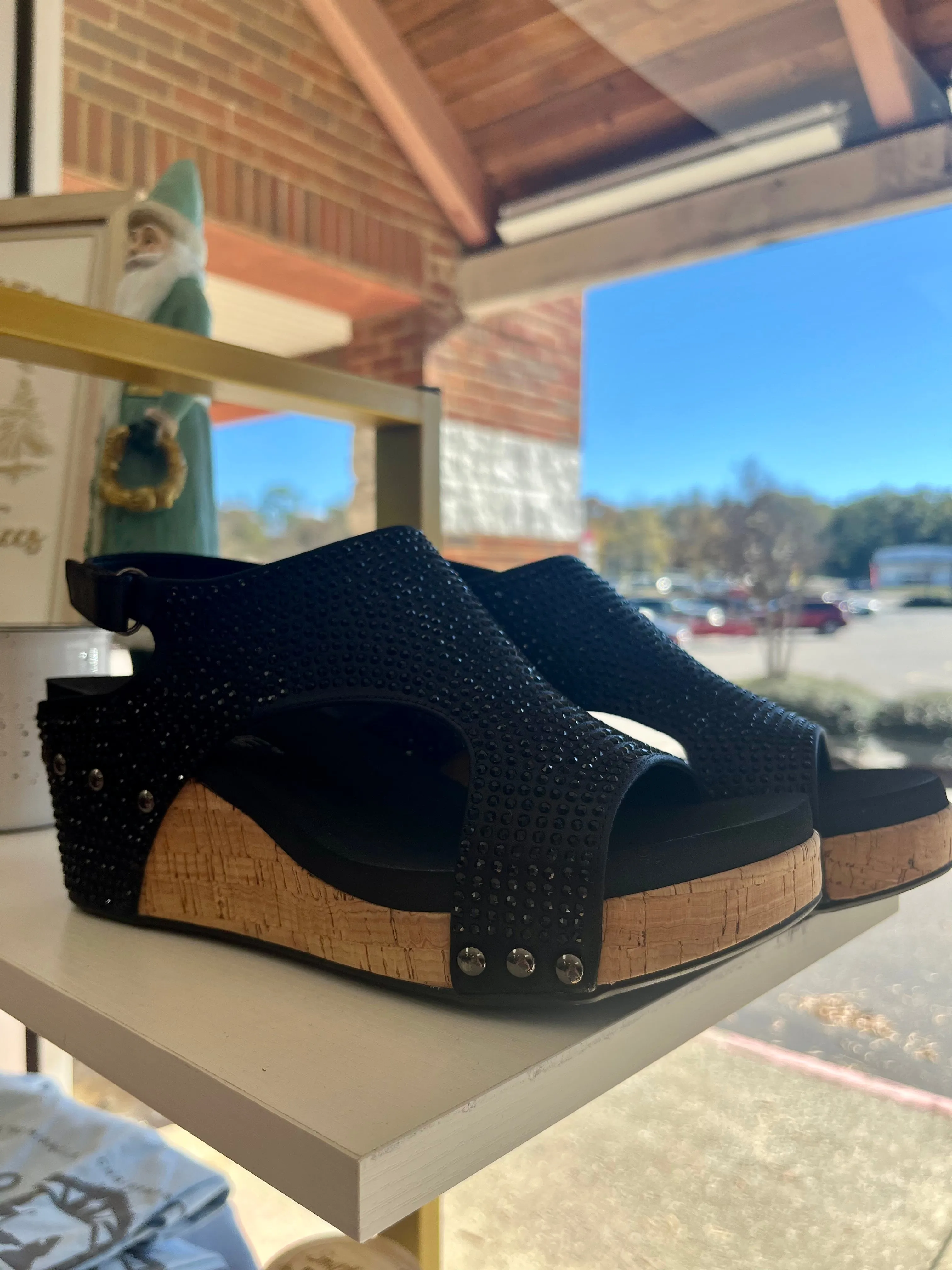 Corkys Black Crystal Carley Wedges
