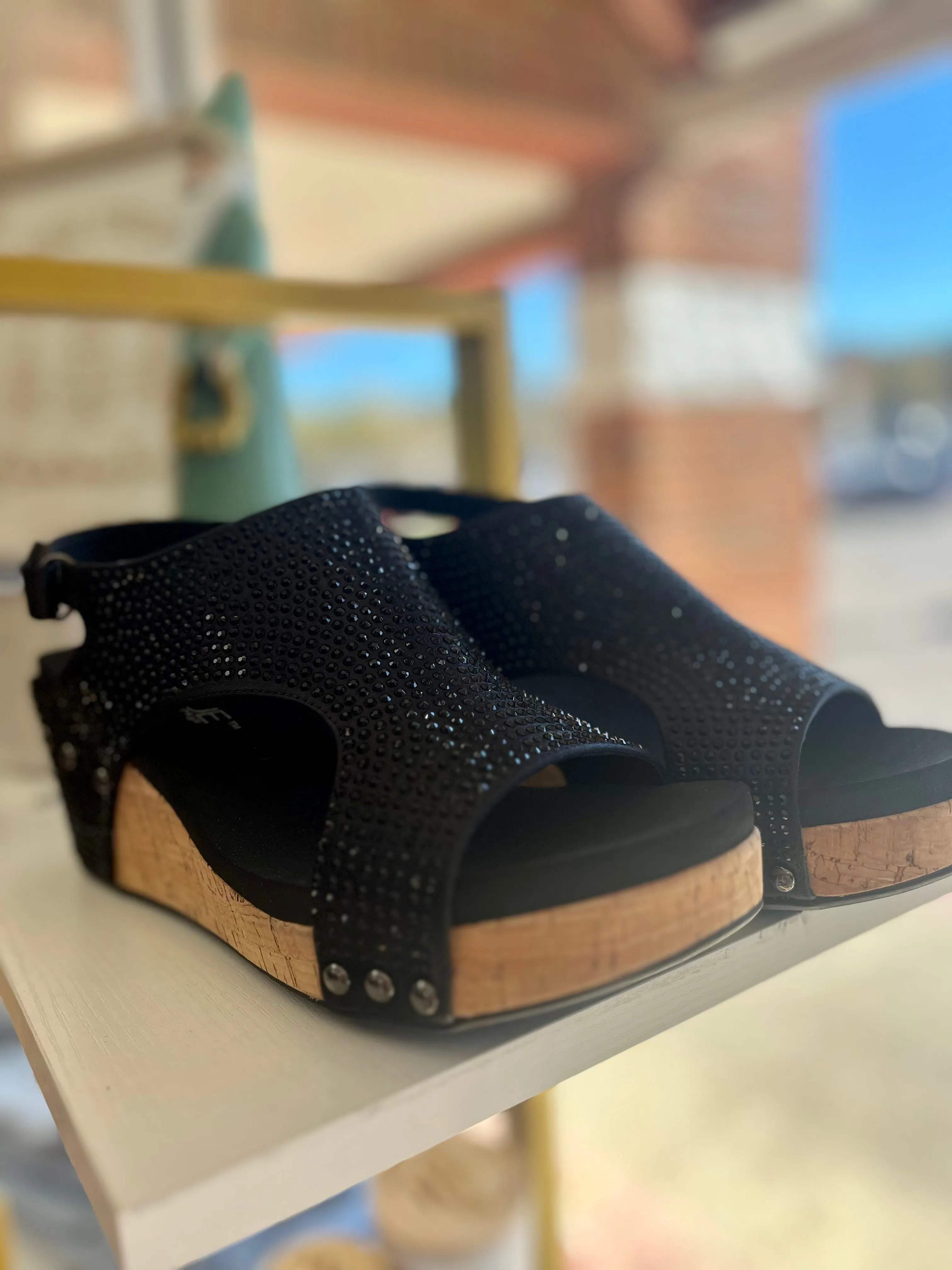 Corkys Black Crystal Carley Wedges