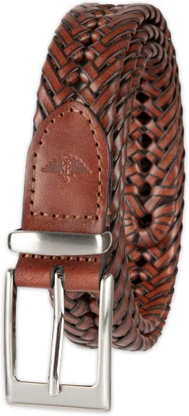 Dockers Men??s Leather Braided Fully Adjustable Belt