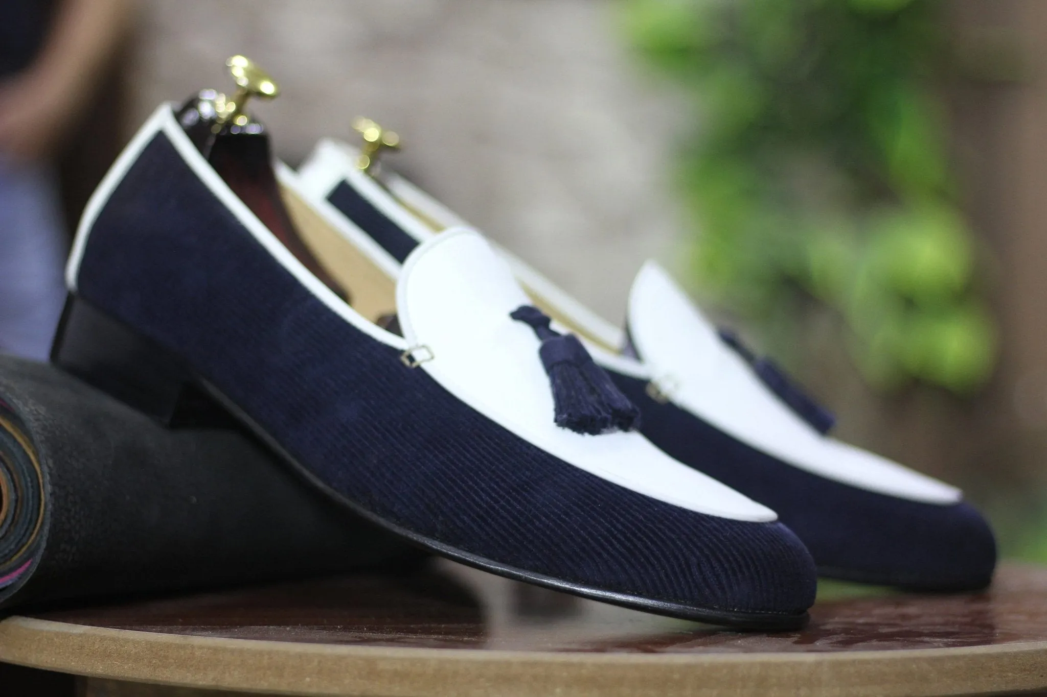 Elegant Handmade Tassel Loafers dress shoe, Men Leather & Corduroy Shoes