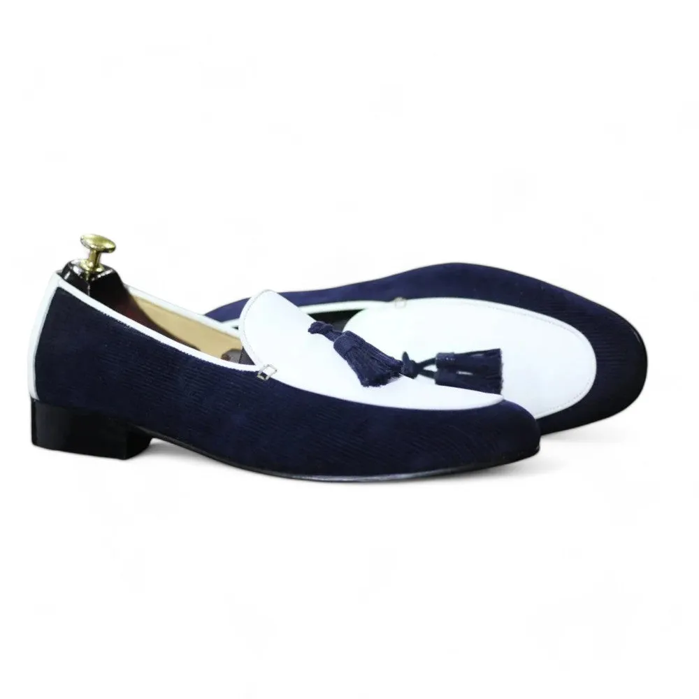 Elegant Handmade Tassel Loafers dress shoe, Men Leather & Corduroy Shoes