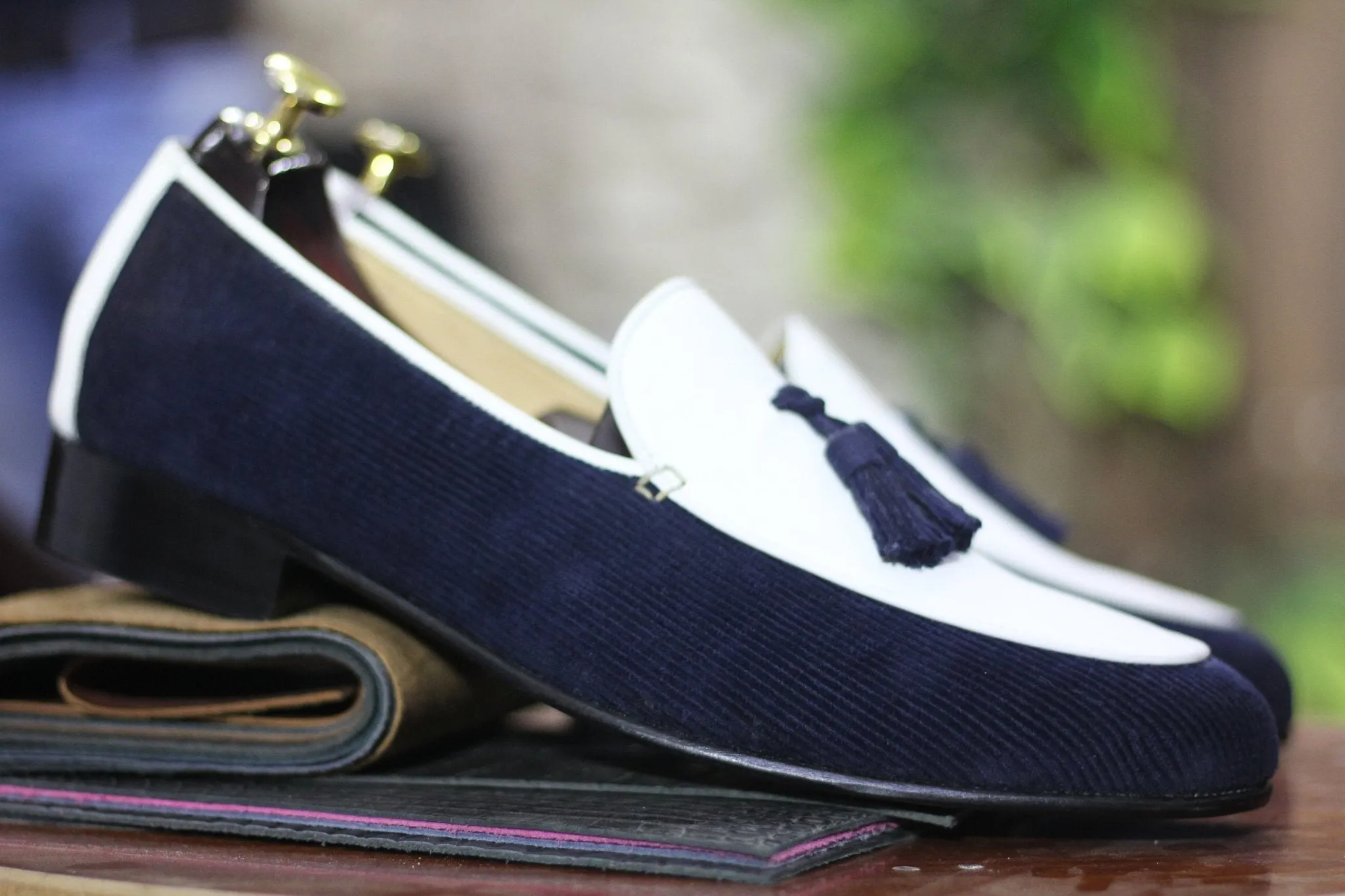 Elegant Handmade Tassel Loafers dress shoe, Men Leather & Corduroy Shoes