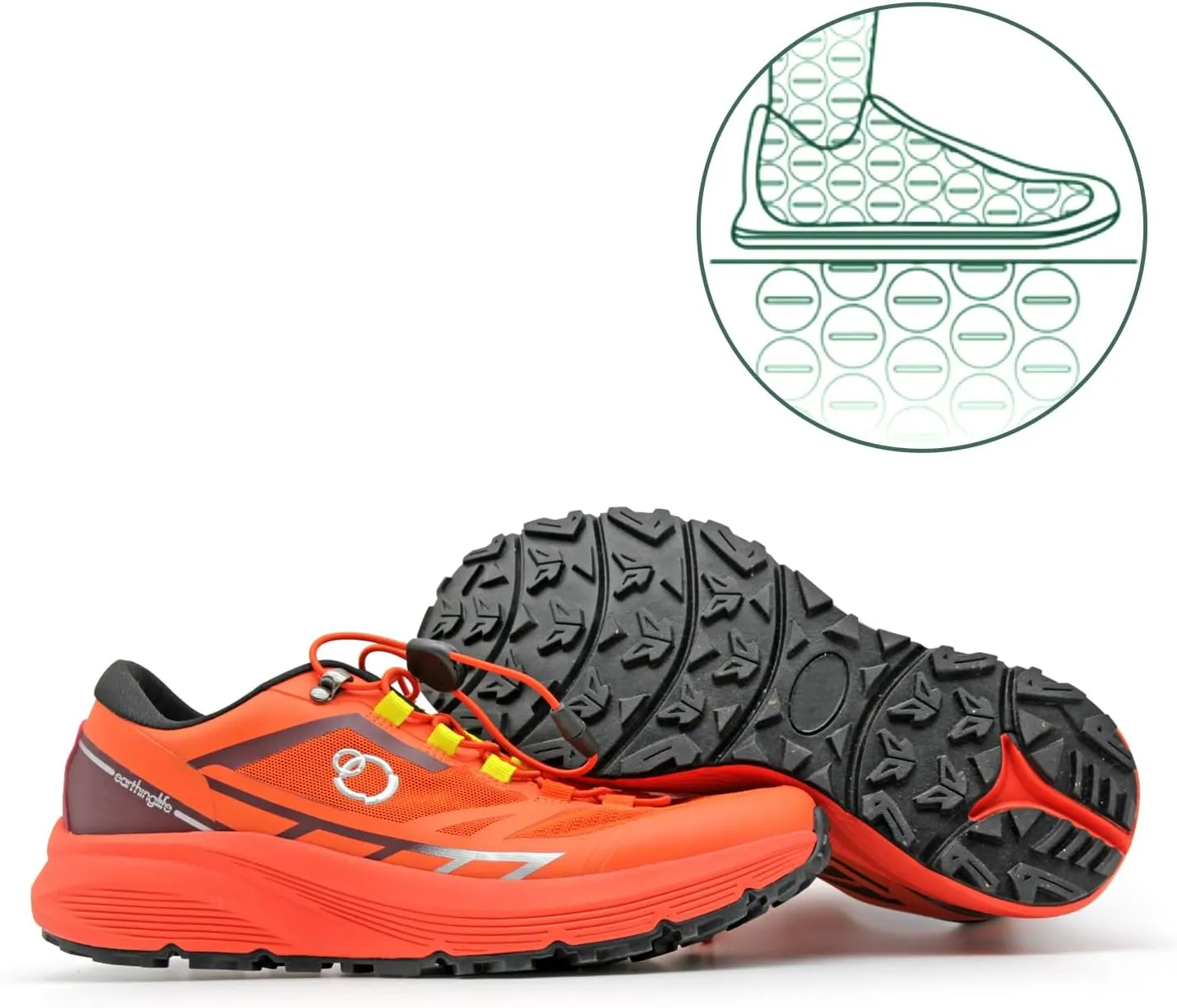 grounding Trail Running Shoe for Men Connect to Earth for natual Healing, Waterproof Hiking Shoes Anti-Slip Rubber Outsole for Walking