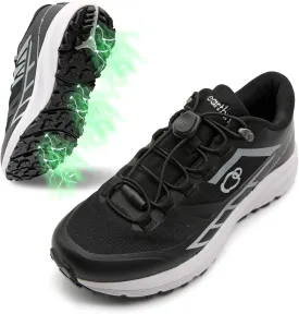 grounding Trail Running Shoe for Men Connect to Earth for natual Healing, Waterproof Hiking Shoes Anti-Slip Rubber Outsole for Walking