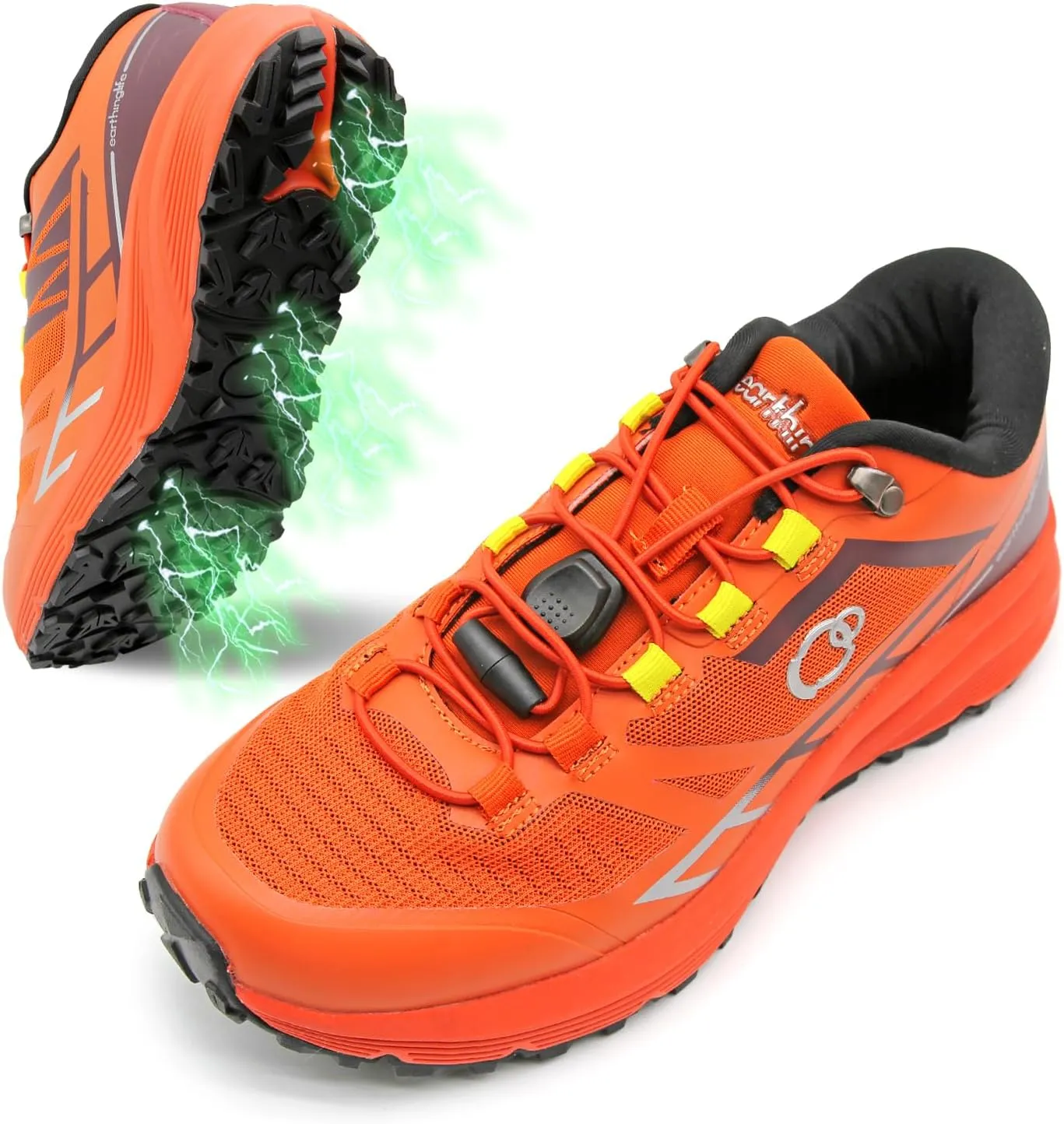 grounding Trail Running Shoe for Men Connect to Earth for natual Healing, Waterproof Hiking Shoes Anti-Slip Rubber Outsole for Walking