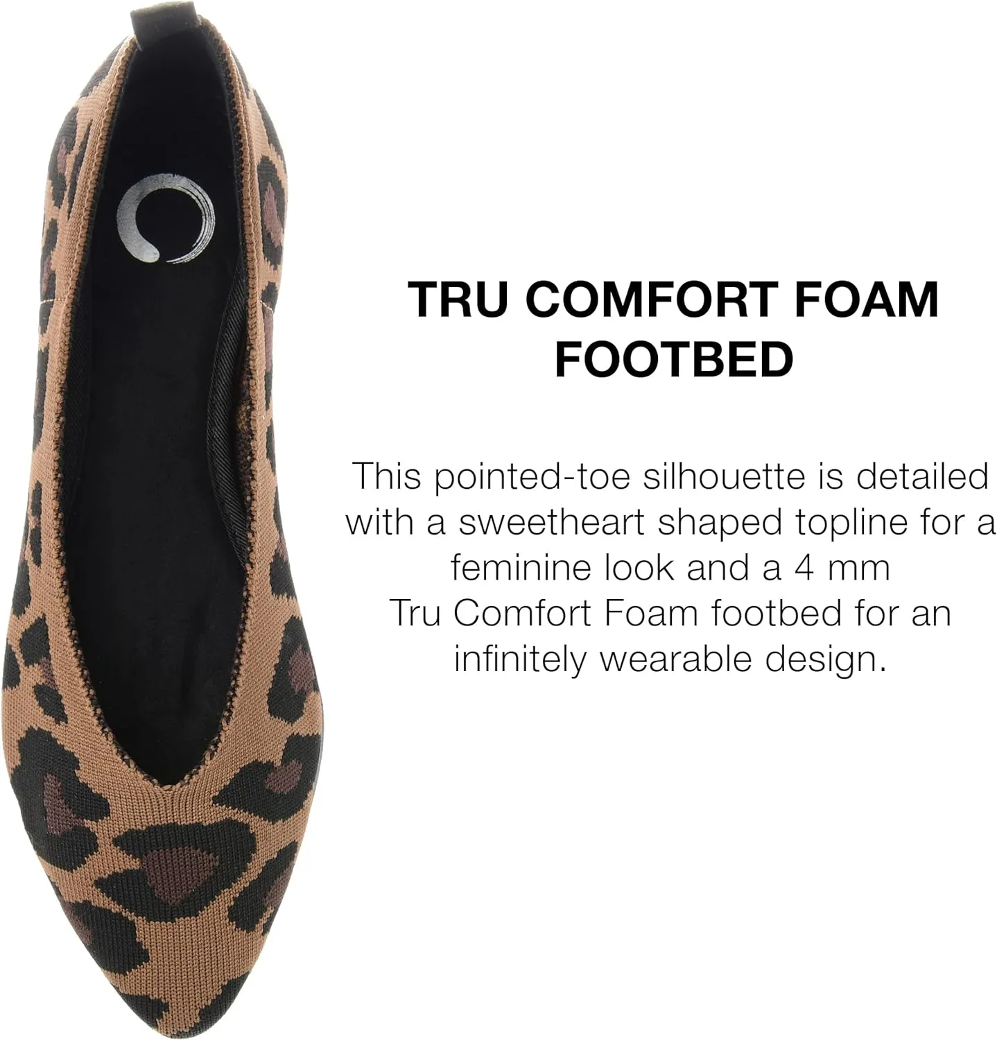 Journee Collection Women's Tayleen Slip On Pointed Toe Ballet Flats  Color Leopard Size 7.5M