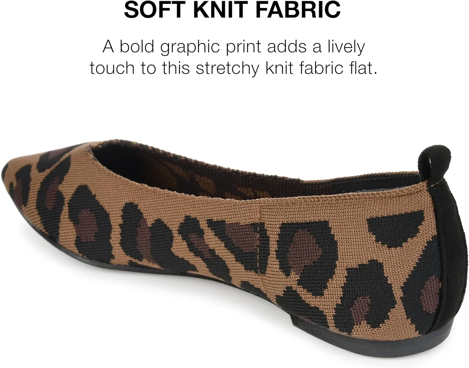 Journee Collection Women's Tayleen Slip On Pointed Toe Ballet Flats  Color Leopard Size 7.5M