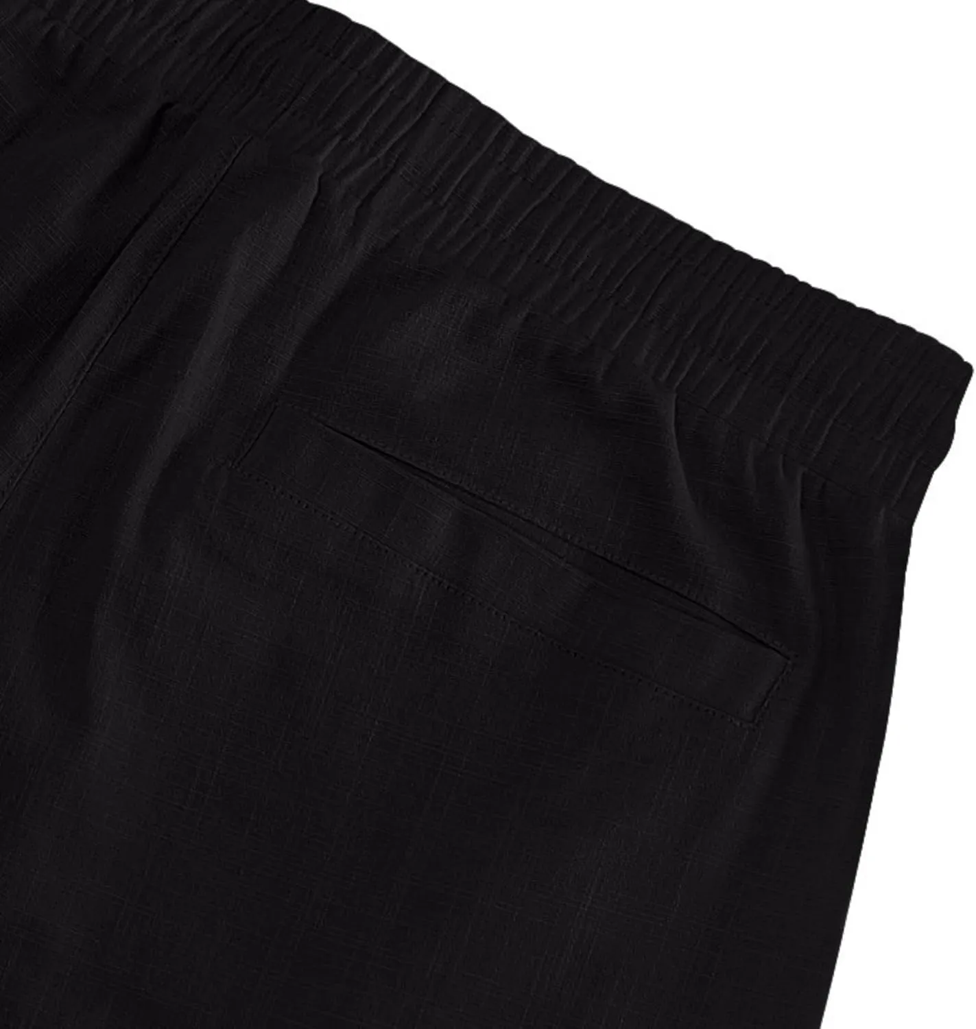 Linen Cargo Pants for Men 2025 Summer Casual Drawstring Elastic Waist Shorts Loose Fit Bermuda Shorts