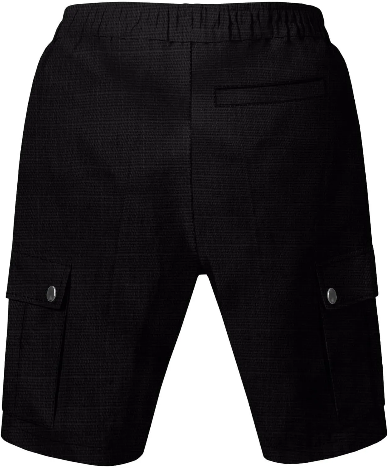 Linen Cargo Pants for Men 2025 Summer Casual Drawstring Elastic Waist Shorts Loose Fit Bermuda Shorts