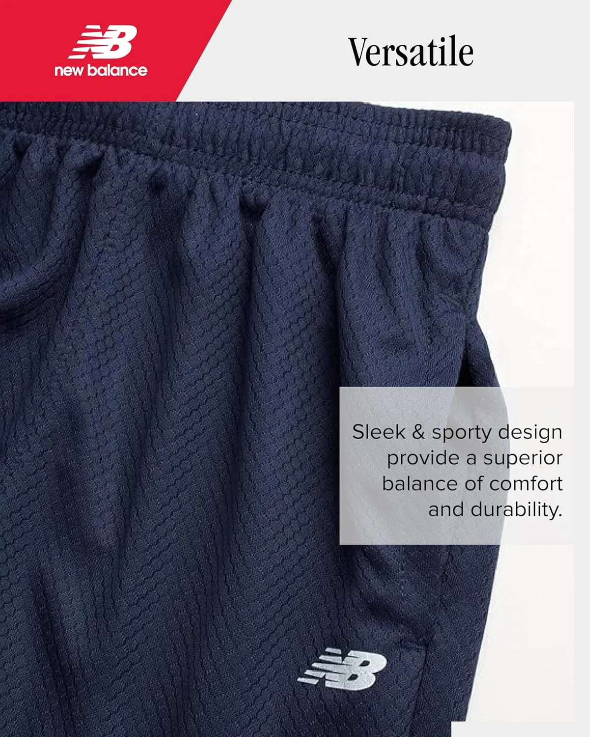 New Balance Boys' Active Shorts - Performance Gym Shorts with Pockets - Kids' Mesh Athletic Shorts for Boys' (Size: 4-20)