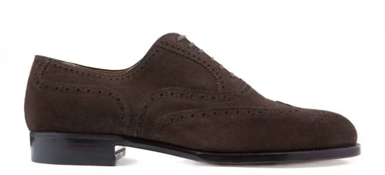 OXFORD  FULL BROGUE WITH WING CAP IN SUEDE LEATHER HAND.WELTED GOODYEAR
