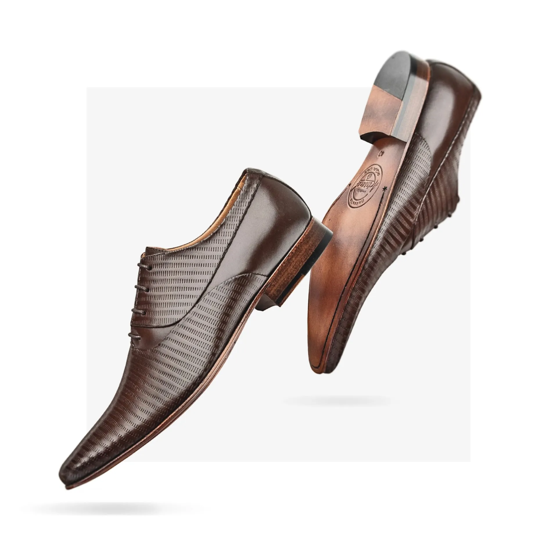 Oxfords Classic Shoes Printed Leather Dress Lace Up Italian Style