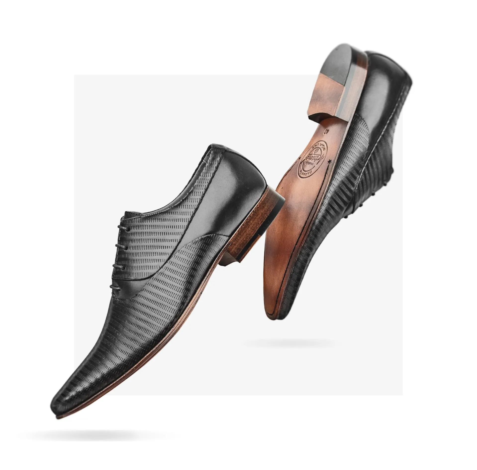 Oxfords Classic Shoes Printed Leather Dress Lace Up Italian Style