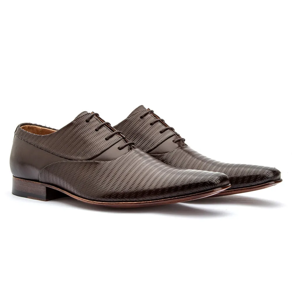 Oxfords Classic Shoes Printed Leather Dress Lace Up Italian Style