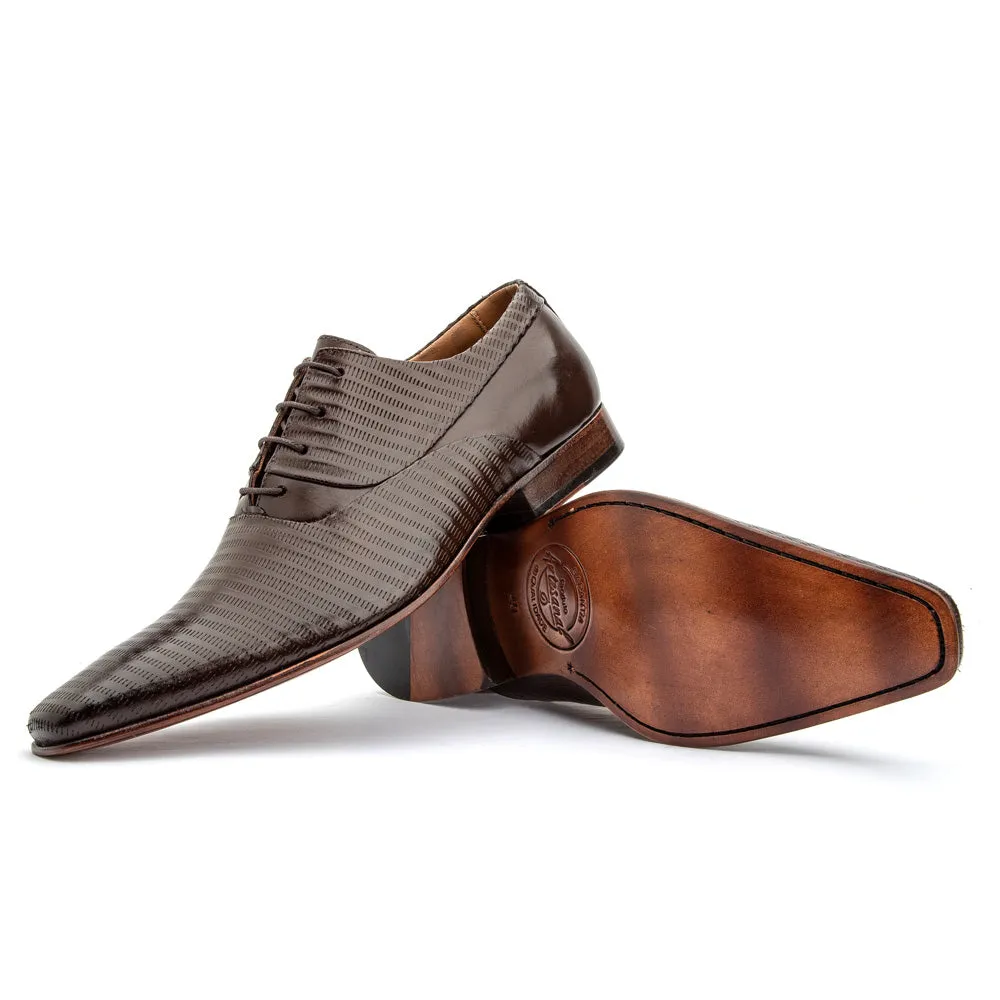 Oxfords Classic Shoes Printed Leather Dress Lace Up Italian Style