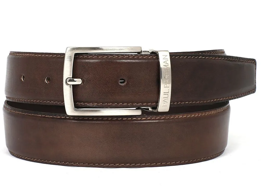 Paul Parkman Men's Leather Belt Hand-Painted Brown