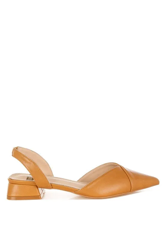 Soft Genuine Leather Slingback Flats