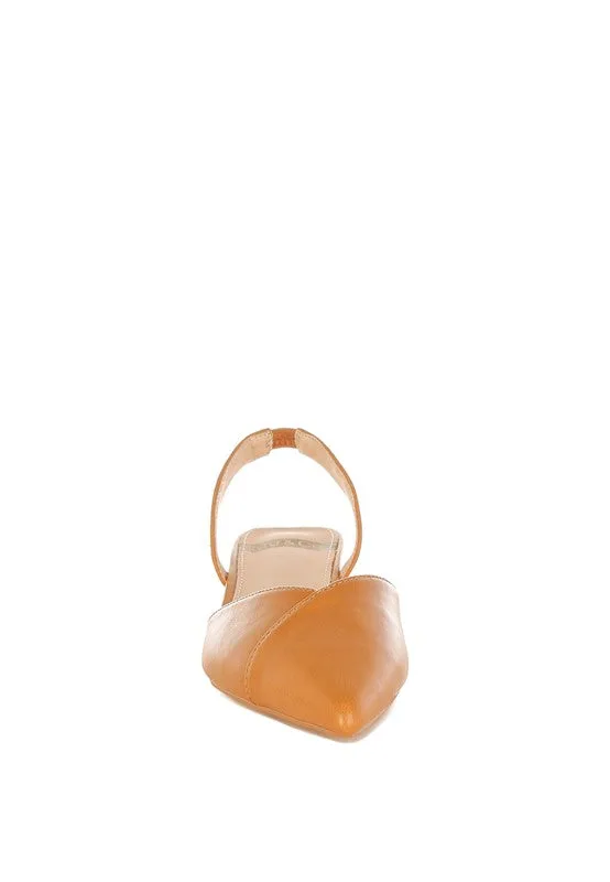 Soft Genuine Leather Slingback Flats