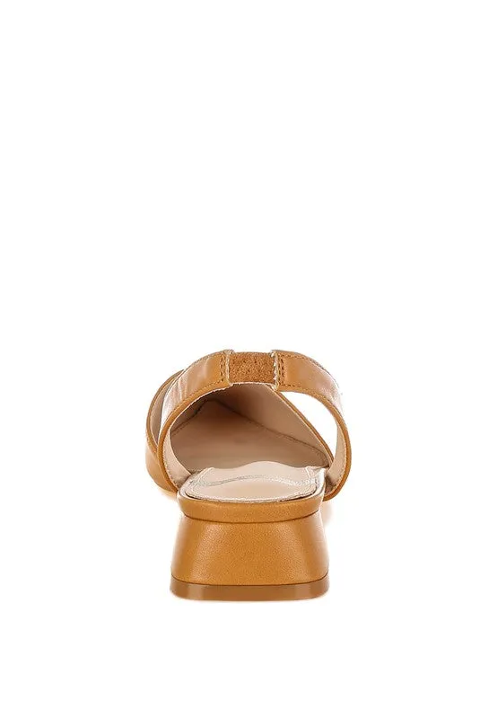 Soft Genuine Leather Slingback Flats