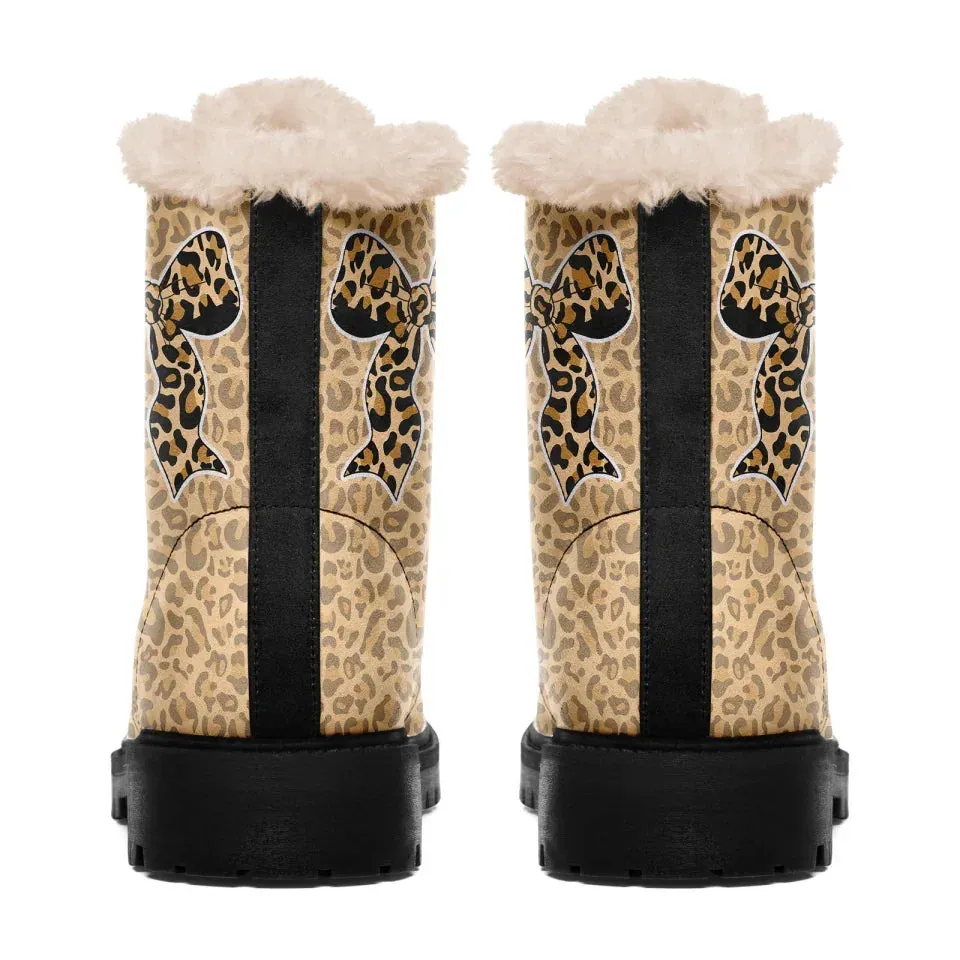 Unique Gift,Personalized Leopard Boots, Custom Fashion Winter Boots, Comfortable Unisex Boots